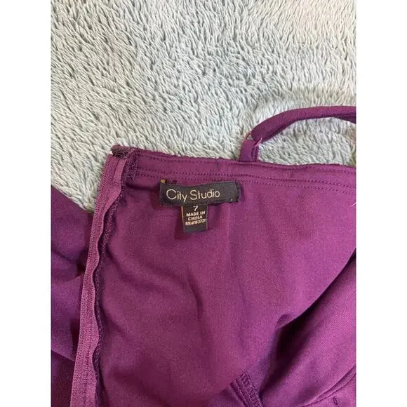 City Studio Purple Juniors Dress US 7 Made in China RN Number: 163221 - Picture 2 of 6